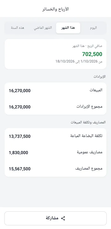 الأرباح والخسائر